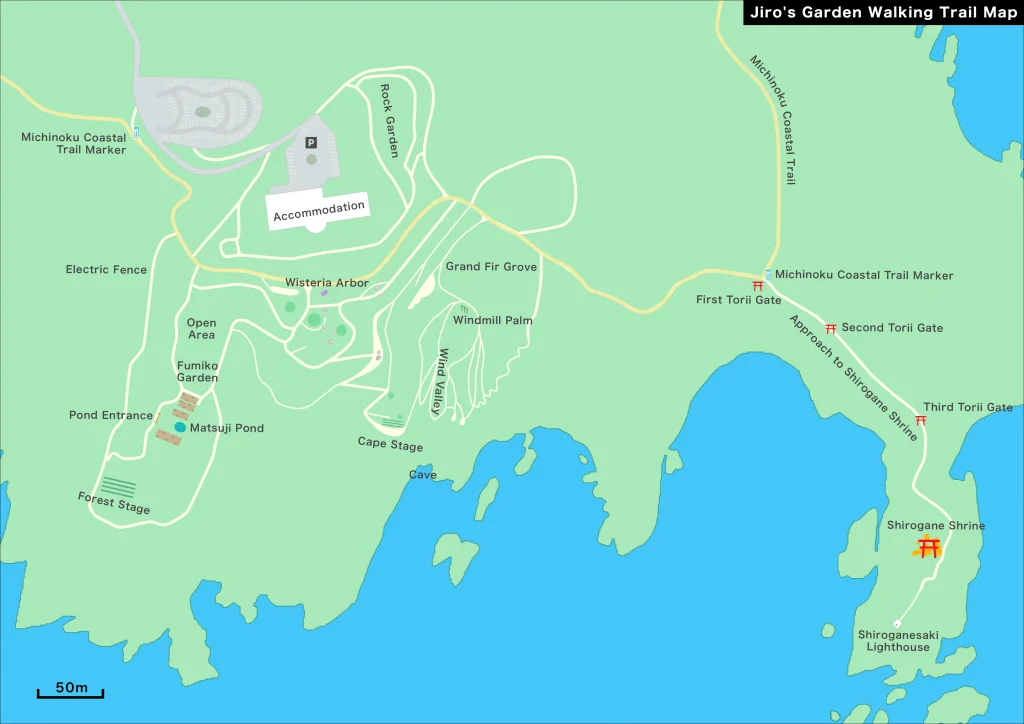 Jiro's Garden Walking Trail Map
