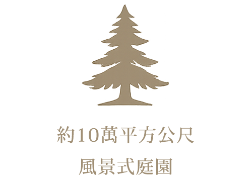 約10萬平方公尺
風景式庭園